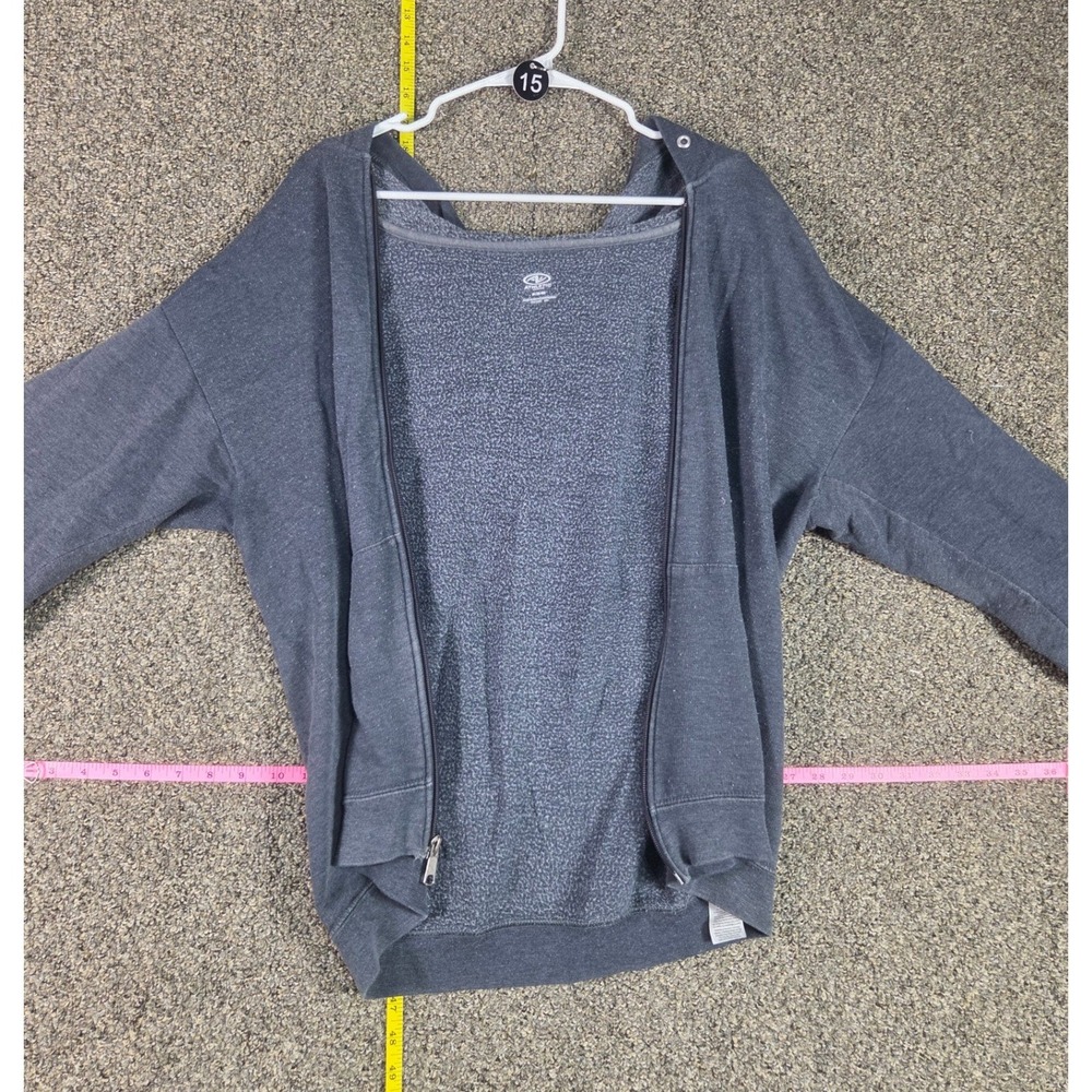 Athletic Works Hoodie Women M Gray Zip Up Fleece Long Sleeve Jacket